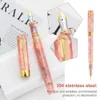 Fountain Pens Business JinHao 100 Acrylic Pen Color Spin Golden Peacock Orchid 0 5mm Nib Fude Calligraphy Office Supplies 230713