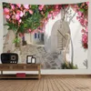 Tapissries Dome Cameras Sepyue Flower Tapestry Hippie Landscape of Cave Path Tapestries Wall Hängande gardin Bakgrund Boho Decor Room Wall Filt R230714