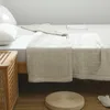 Mantas de gasa de 3 capas, edredón de cama doble fresco de algodón lavado de verano, manta sólida para aire acondicionado, manta para el hogar