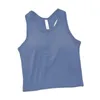 LLL Yoga Vest Summer Sports Fitness с грудной подушкой сбор I короткая красавица женская топ-встроенная встроенная тренажерный футболка одежда в спортзале.