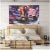 Drapeaux De Bannière Suspendus 90X150Cm Impression Numérique Donald Trump Sur Le Drapeau De Réservoir Impression 3X5Ft Grand Décor Bannières Dh1033 Drop Delivery Ho Dhwq3