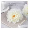 Couronnes De Fleurs Décoratives 50 Pcs Haute Qualité Soie Pivoine Têtes De Fleurs Décoration De Fête Artificielle Simation Camélia Rose D Dhxco