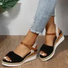 Sandalen Dicke Plattform Solide Frauen Casual Keile Sandalen Offene spitze Schnalle Frauen Sommer Strand Sandalen mit Schleife Alias Mujer Verano 230714