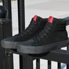 Klänningskor Joiints Vulcanized Black Mid-Top Sneakers Män Socke Sneakers för Skate Bekväma hållbara avslappnade skor som kör Tennis 230714