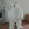 Traje enorme de mascote de urso polar de Halloween, qualidade superior, tamanho adulto, desenhos animados, pelúcia, ursos brancos gordos, trajes de festa de carnaval de Natal335J