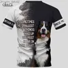 Herr t-shirts cloocl nyaste Bernese Mountain Dog 3D tryckta män hiphop t shirt harajuku sommar kort ärm avslappnad unisex toppar dropp frakt z230719