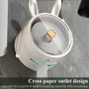 Caixas de lenços de papel Guardanapos multifunções Caixa de lenços de coelho Kawaii Porta guardanapos de parede Caixa de armazenamento de papel de cozinha Caixa de armazenamento de máscaras faciais para banheiro R230714