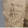 Men's Pants Cotton Cargo Pants Men Overalls Army Military Style Tactical Workout Straight Trousers Outwear Casual Multi Pocket Baggy Pants J230714