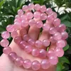 Charm Bracelets KYSZDL Natural Pink Crystal 10MM-12MM Ball Bracelet Fashion Ladies Furong Stone Jewelry Gifts