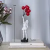 Decorative Objects Figurines Banksy Balloon Girl Statue Designer Street Art Flying Balloons Girls Sculpture Love Is In the Bin Resin Crafts Gifts 230713