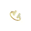 Quality Top Rings for Women Jewelry Double t Shell Between the Diamond Ring Couple Foreign Trade Models Smile Set K9QT