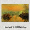 Setting Sun on The Seine at Lavacourt Effect of Winter Claude Monet Painting Impressionist Art Hand Painted Canvas Wall Decor