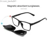 Lunettes de soleil Brightzone nouveau 5 + 1 ensemble mode pince Style jaune lunettes de soleil femmes cadre magnétique lunettes hommes lunettes 6-en-1 lentille transparente Z230720