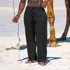 Męskie spodnie 2023 Butz Summer Cienki swobodny luźne luźne bawełniane spodnie sprężyste sprężyste talia