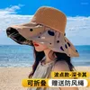 Breda randhattar Big Dot Sunscreen Hat Girl Ultraviolet-Proof Large Sun Bucket