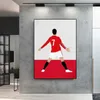 Modern Football Sports Star Canvas Målningsaffisch och tryck fotbollsspelare Figurer Konstvägg Bilder för vardagsrum Boy Bedroom Gift Decor W06