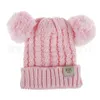 Baby Gestrickte Wollmützen Kunstpelz Ball Pom Poms Häkelmützen Winter Warme Säuglingskinder Jungen Mädchen Beanie Cap Zubehör 9 Farben dhl