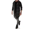 Men's Trench Coats Casual Windbreaker Medium Length Lapel Coat