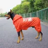 Hundkläder Fashion Medium Stor regnrockhundar Rain Coat Pet Clothes Puppy Doberman Labrador Waterproof Husky Alaska Jacket TLC02 230713