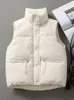 Gilets pour femmes 2023 Mode Coton Rembourré Survêtement Gilet Débardeur Vers Le Bas Manteau Sans Manches Femmes Lâche Plus La Taille Puffer Veste Pour Femme