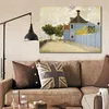 Impressionistische Canvas Art The Blue House Zaandam Handgemaakte Claude Monet Schilderij Landschap Kunstwerk Moderne Woonkamer Decor