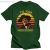 T-shirt da uomo Doc Holliday Tombstone I? M Your Huckleberry T-shirt da uomo vintage T-shirt in cotone nera slim fit L230713