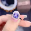 925 Silver Lavender Purple Diamond Ring Simple Princess Zircon till Blue Diamond Open Color Treasure Ring for Women Party SMEEXKE L230704