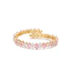 Bangle Altera Luxury Full Crystal Oval Opening Colorful Waterdrop Zircon Elegant Wedding Party Statement smycken