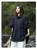 Kvinnors blusar Summer Mountain Outdoor Washed Cotton Kortärmade skjortor Minoritetsdesign Retro Workkläder för män och kvinnor