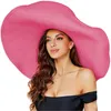 女性の大型バイザーのための広い縁の帽子の特大のビーチストローハット70cm直径