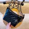 Bolsa de desenhista sacola Gabrielle Pequeno Hobo Bag Organizador para mulheres Couro Bolsa clássica Bolsa Crossbody com zíper Bolsa de ombro Preto 20cm