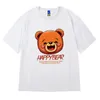 Mannen T-shirts F MEISJES Zomer Gelukkig Beer Grafische T-shirt Homme Katoen Korte Mouw Tee Tops Y2K Streetwear Gedrukte T-shirts Voor Mannen