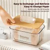 Tissue Boxes Napkins Transparent Tissue Box With Bamboo Cover Light Luxury Tissue Case For Car kitchen Toilet Wooden Napkin Holder R230714