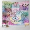 Tapestries Mandala Geometry Hippie Chakra Psychedelic Hanging Cotton Trippy Tapestry Wall Handmade Decor Art Bedroom Living Room Decoration 230714