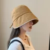 Szerokie brzegi czapki rybakowie czapki kobiety bowknot krawat Panama Sun Hat Składany letni podróż UV Protection Sunhats Busket