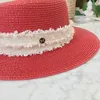Chapéus de aba larga bauhinia de alta qualidade de verão protetora solar férias férias elegantes Fedora Flat Chap