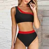 Maillot de bain pour femme Bikini 2023 Maillot de bain taille haute pour femme Sexy One Shoulder Beach Suit Maillot de bain push-up Coupe Maillot de bain Maillot de bain deux pièces pour femme Z230717