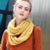 Scarves Solid Color Chunky Cable Knitted Infinity Scarf For Women Winter Thick Warm Neck Snood Circle Ring Loop 2023