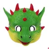 Masques de fête Halloween pour enfants Dragon Design Enfant Garçons Filles Rouge Bleu Vert Noir Dinosaure Cosplay Supply Drop Delivery Home Garden Dhoxq