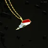 Chains South Yemen Map With City Pendant Necklace Stainless Steel For Women Men Gold Silver Color Charm Fashion Yemeni Flag Jewelry