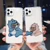 GYKZ Mignon Dinosaure Ours Couple Clair Téléphone étui pour iphone 14 13 12 11 Pro MAX XR X XS SE 6S 7 8Plus Animal Silicone Couverture Coque L230619