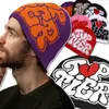 Top Caps Sonbahar Kış Jakard Örme Şapka Çok Renkli Mektup Avrupa Amerikalı Erkekler Kadın Şapkalar Moda Çok yönlü Harajuku Tarzı