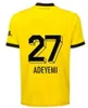 Nouveau 23 24 Dortmund Haller Soccer Jerseys Reus Adeyemi Malen 2023 2024 Moukoko Hazard Home Away Football Shirt Reyna Brandt Sule Adulte Hommes Kit Kit Uniforme