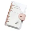 Bloc-notes A5 A6 Or Rose PVC Transparent 6 Trou Reliure À Feuilles Mobiles Couverture De Cahier Agenda Agenda Planificateur Papier École Papeterie 230713