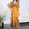 Abiti casual Abito da spiaggia da donna Scollo a V Stampato Vita stretta Lady Summer Mezze maniche Swomen Maxi Abiti femminili