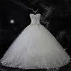 Abiti da sposa scintillanti con perline di cristallo Abiti da sposa in pizzo con strass Taglie forti Robe De Mariage Abiti da sposa Vestido De Novia187R