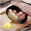 Fruktgrönsaksverktyg Portabelt rostfritt stål Vitlök Press Chooper Hand Garlicics Grinder Grater Cutter Slicer Kitchen Gadget VT067 DH4W8