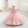 Flickaklänningar sommar småbarn flickor prinsessan fest födelsedag klänning paljetter fjäril båge fairy tulle mesh spädbarn baby bollklänning barn 1 år