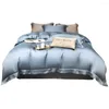 Bedding Sets Luxury Bamboo Fiber Set Ins Simple Duvet Cover With Bedsheet Pillowcase Cooling Fitted/Flat Bed Sheet Linens