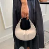 Shoulder Bags Luxury Green Handbag Vintage Leather Clutches Half Moon Armpit for Women 2023 Handle Retro Bolsa Feminina 230426